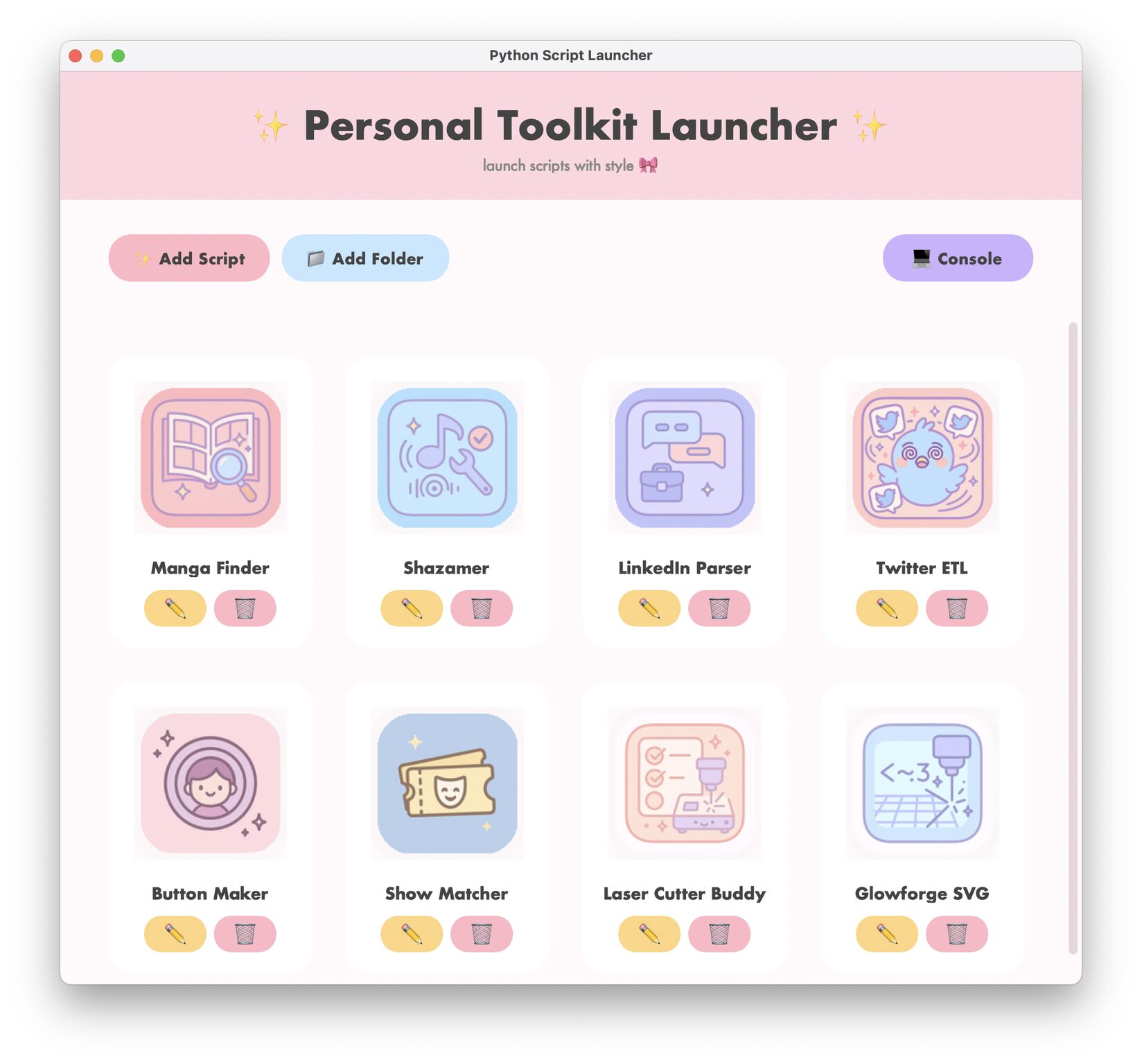 Personal Toolkit Launcher - GUI for automation scripts